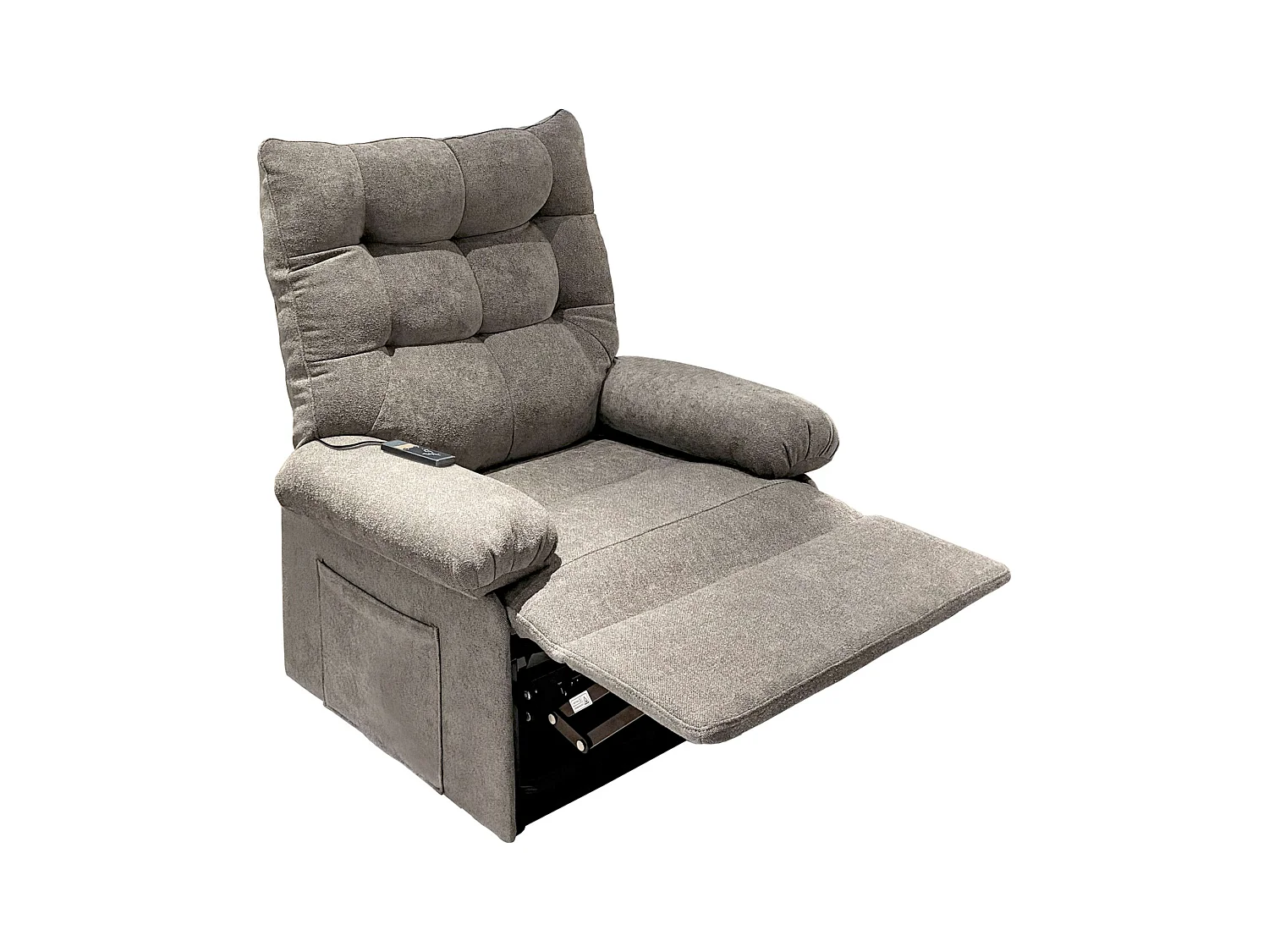 Sillón Elevador Estilo Contemporáneo Gris Tela con Función Elevadora