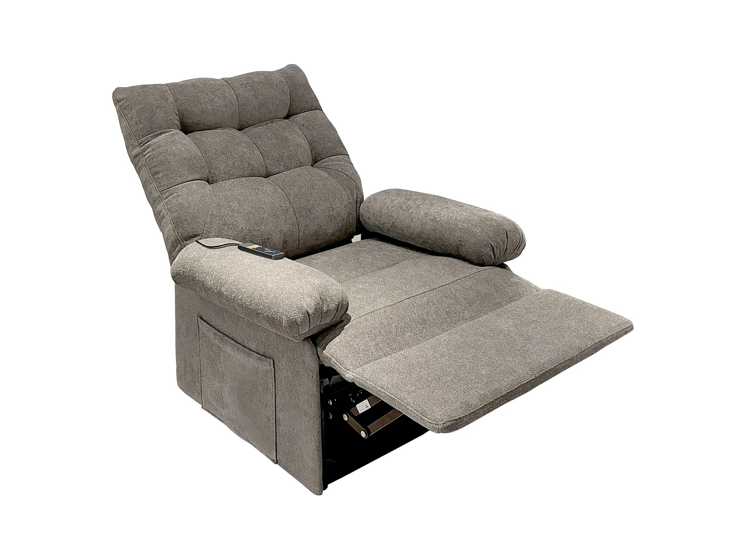 Sillón Elevador Estilo Contemporáneo Gris Tela con Función Elevadora