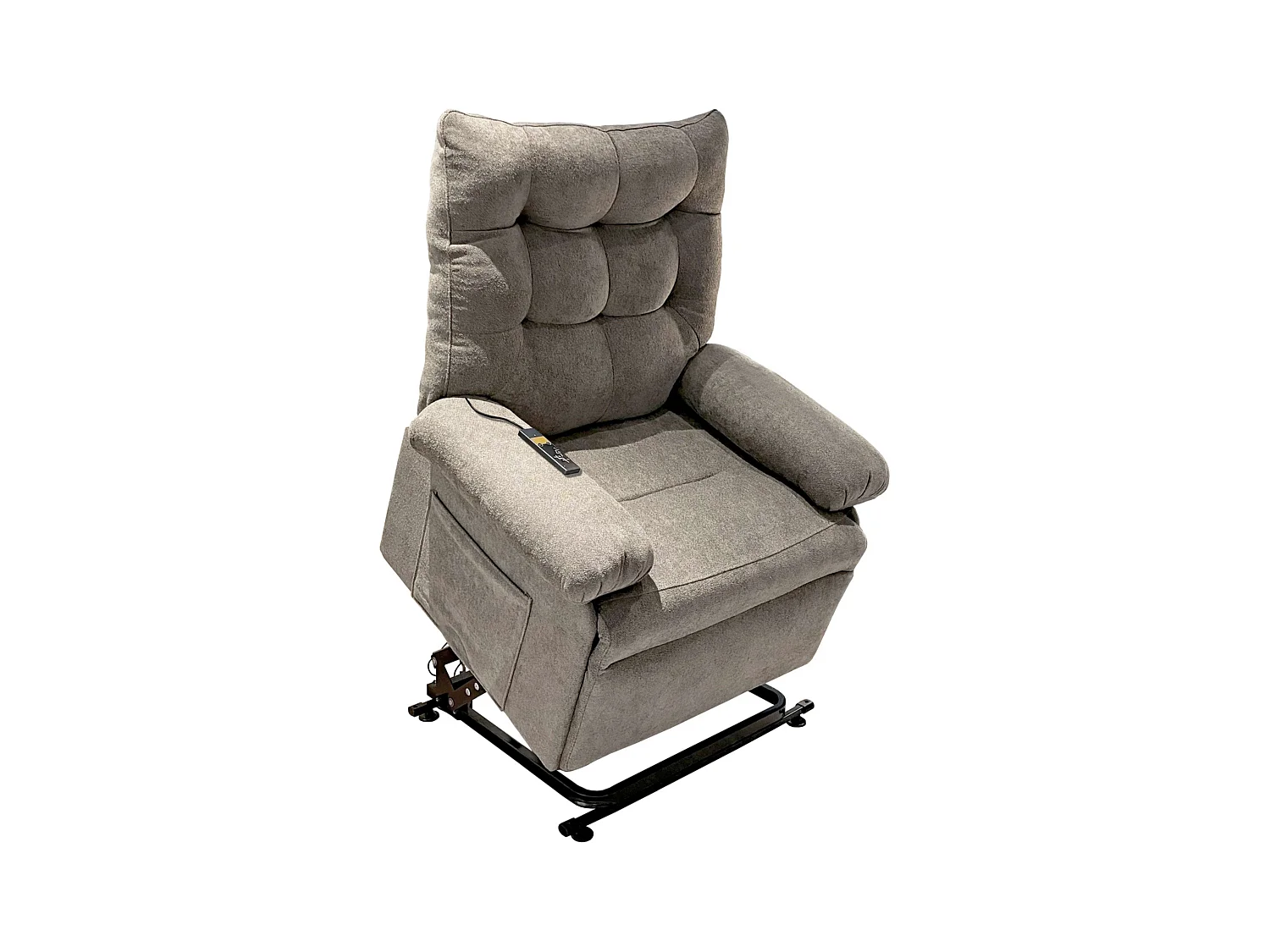 Sillón Elevador Estilo Contemporáneo Gris Tela con Función Elevadora