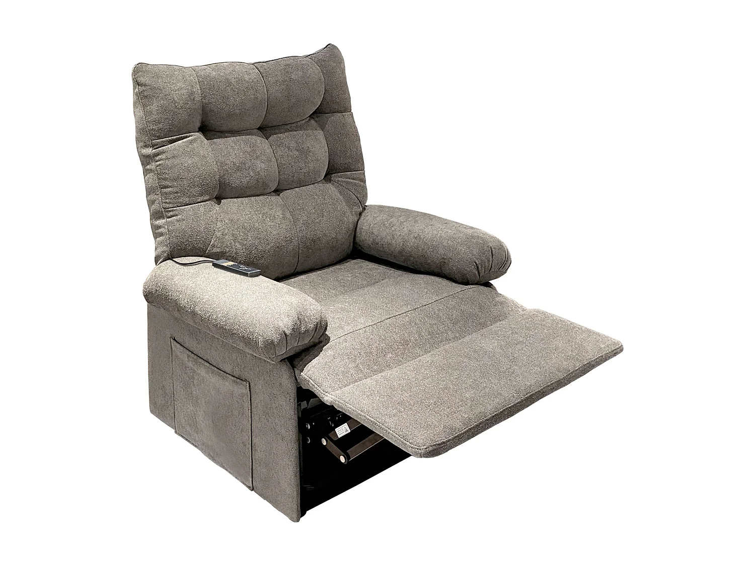 Sillón Elevador Estilo Contemporáneo Gris Tela con Función Elevadora