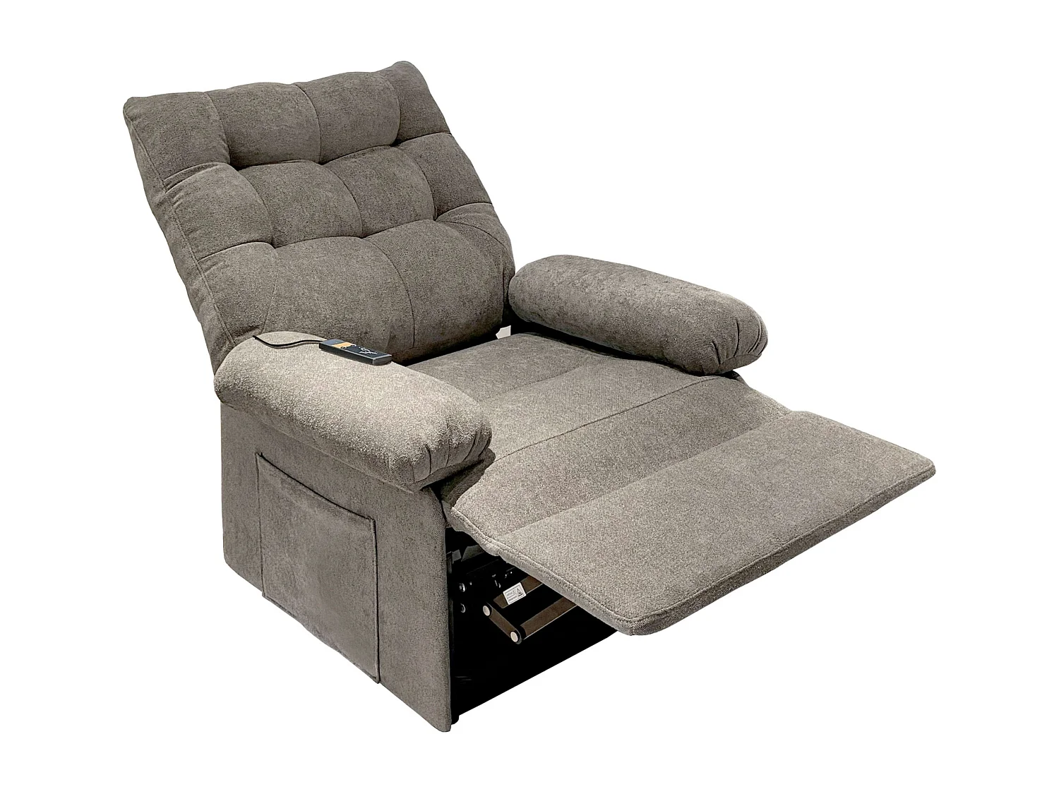 Sillón Elevador Estilo Contemporáneo Gris Tela con Función Elevadora