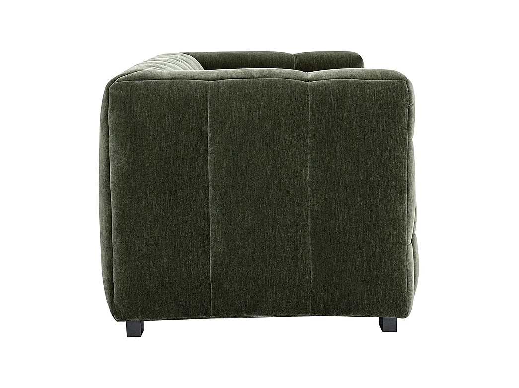 Canapé design 3 places en tissu effet velours vert kaki CORTO