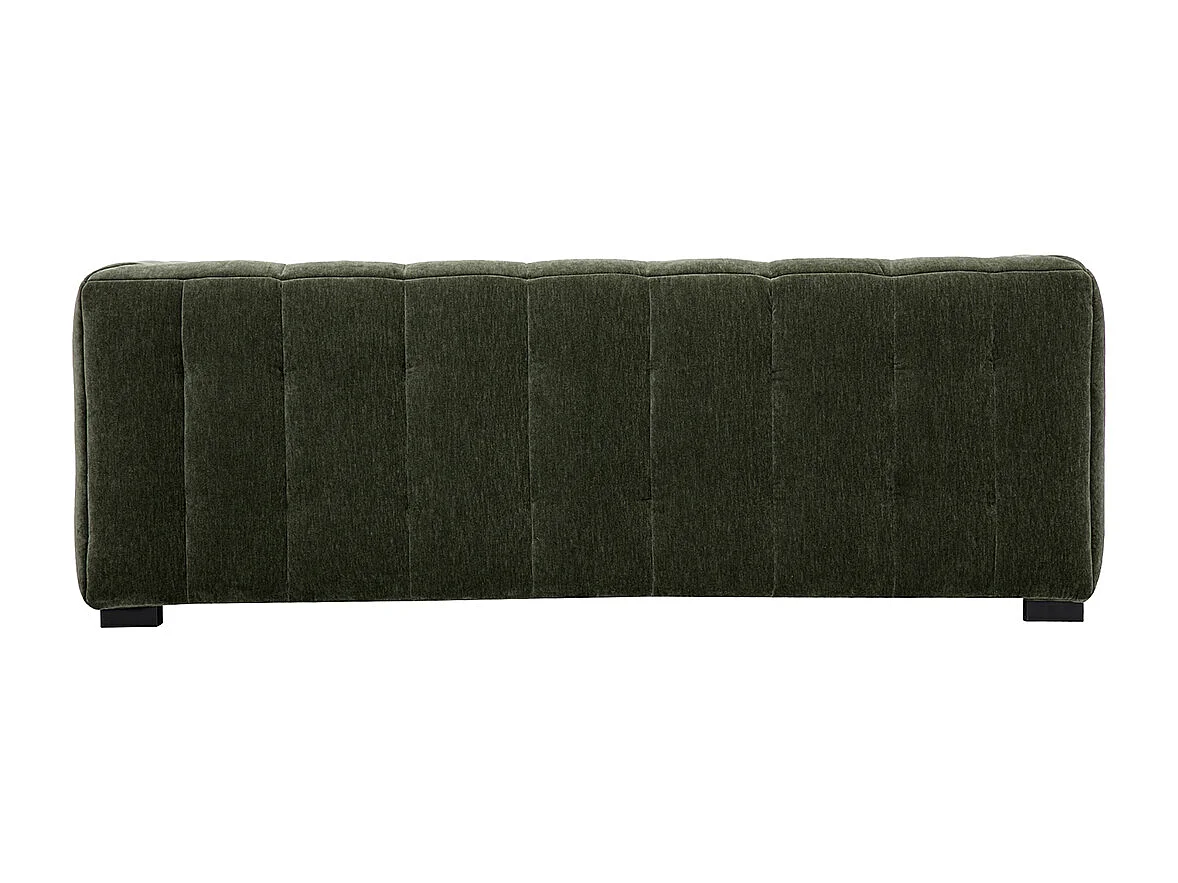 Canapé design 3 places en tissu effet velours vert kaki CORTO