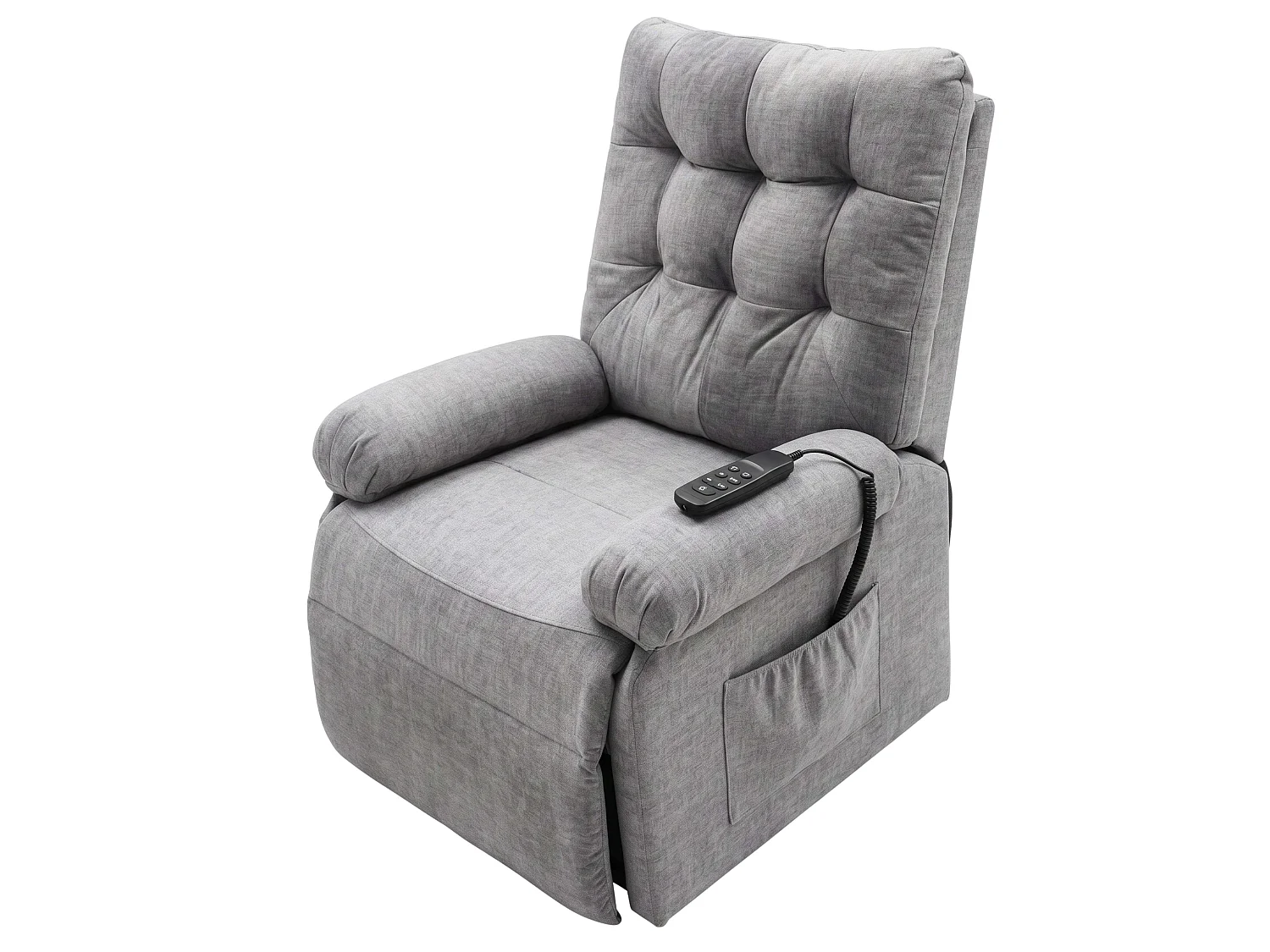 Sillón Reclinable Seren Gris con Mando Función Levantapersonas 90x107x84 cm