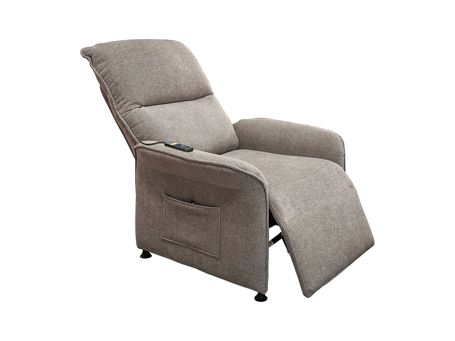 Sillón Reclinable Thai Contemporáneo Gris 2 Motores y Mando 82x102x84 cm