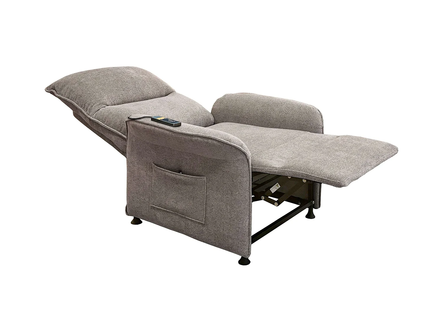 Sillón Reclinable Thai Contemporáneo Gris 2 Motores y Mando 82x102x84 cm