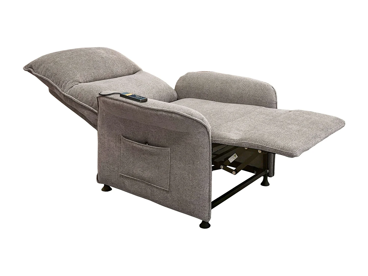 Sillón Reclinable Thai Contemporáneo Gris 2 Motores y Mando 82x102x84 cm