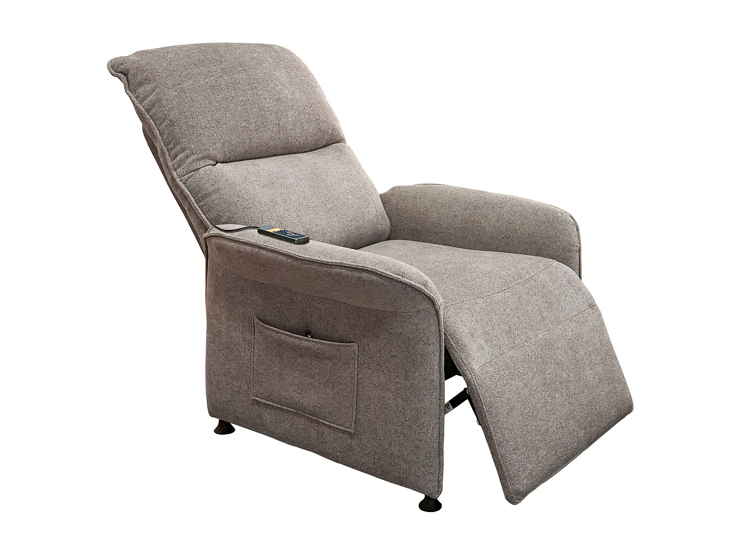 Sillón Reclinable Thai Contemporáneo Gris 2 Motores y Mando 82x102x84 cm