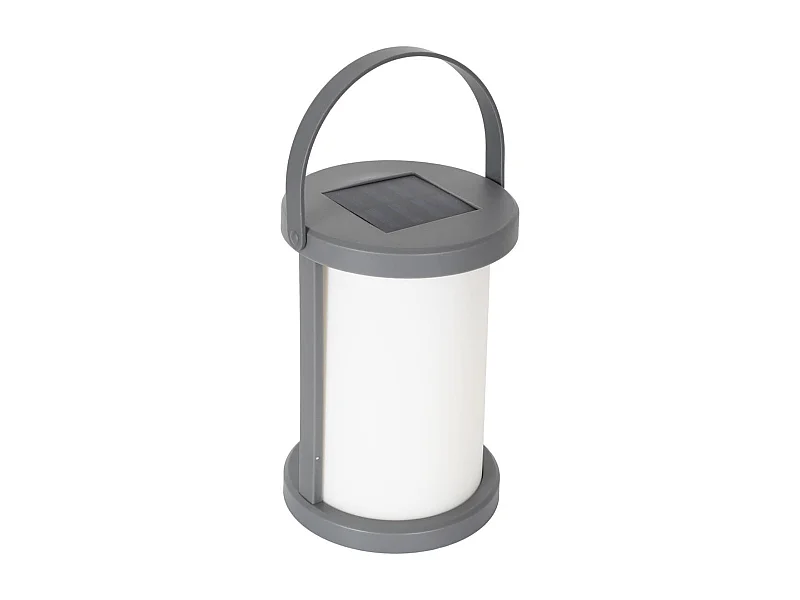 Lampe nomade solaire portable en plastique blanc et gris à Suspendre ou à poser