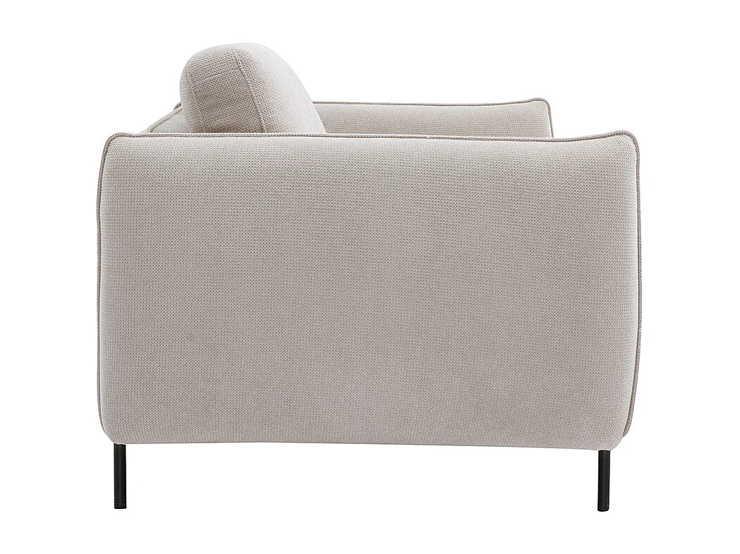 Canapé design 3 places en tissu chenille beige et métal noir TODD