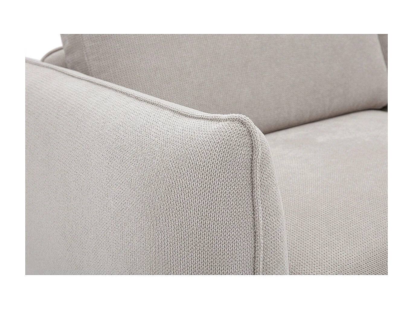 Canapé design 3 places en tissu chenille beige et métal noir TODD