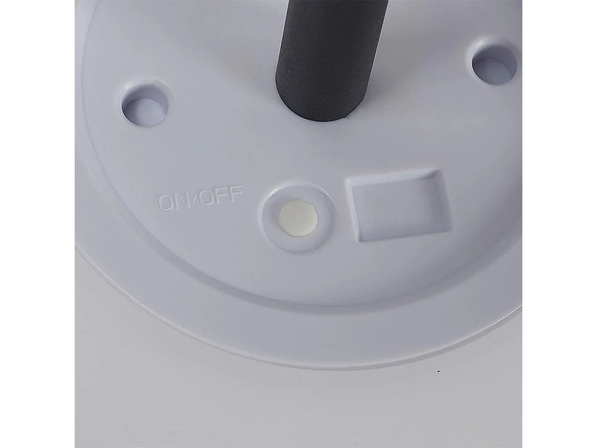 Lampe nomade d'extérieur blanc et noir rechargeable USB avec 3 niveaux éclairage