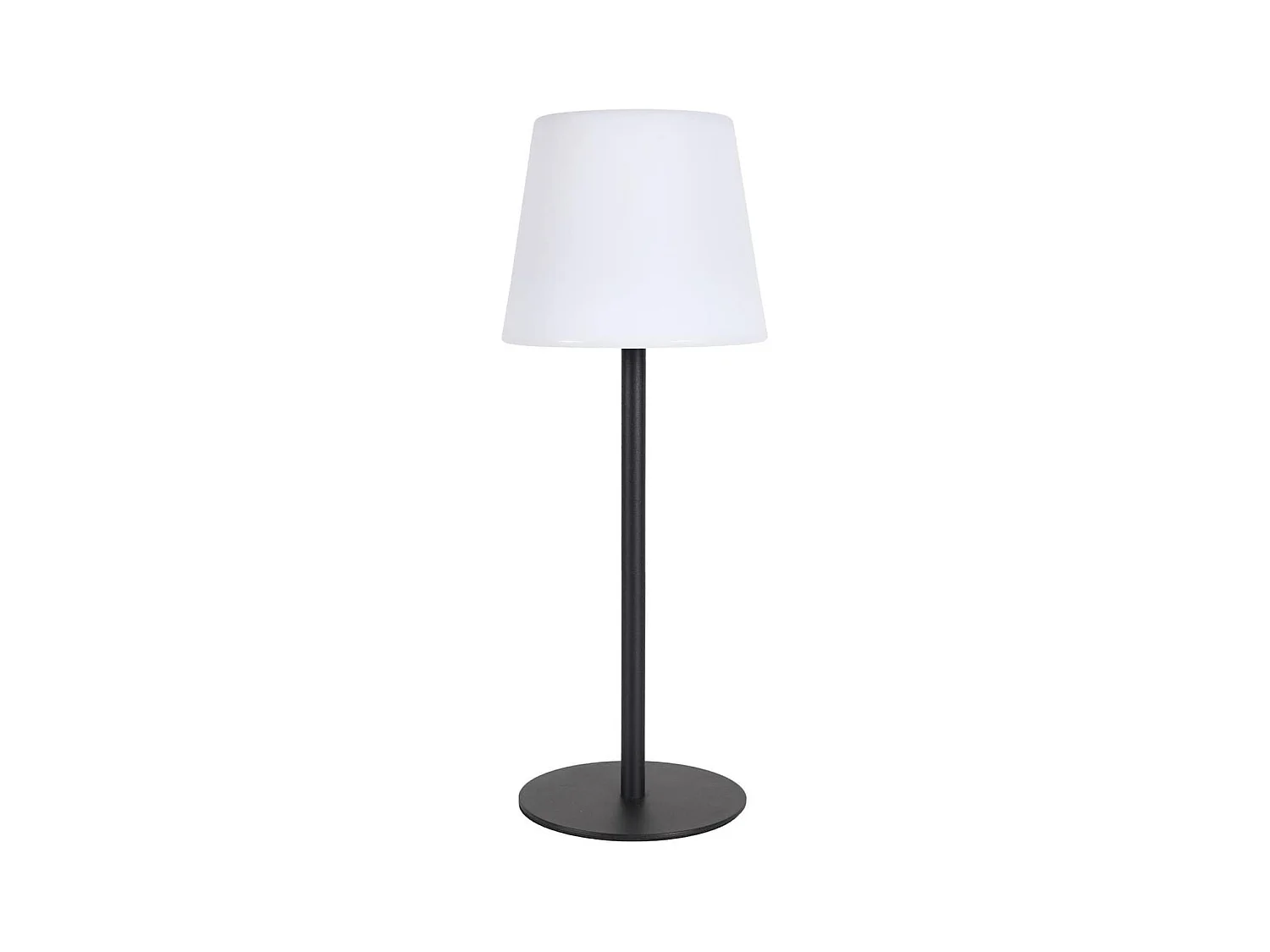 Lampe nomade d'extérieur blanc et noir rechargeable USB avec 3 niveaux éclairage