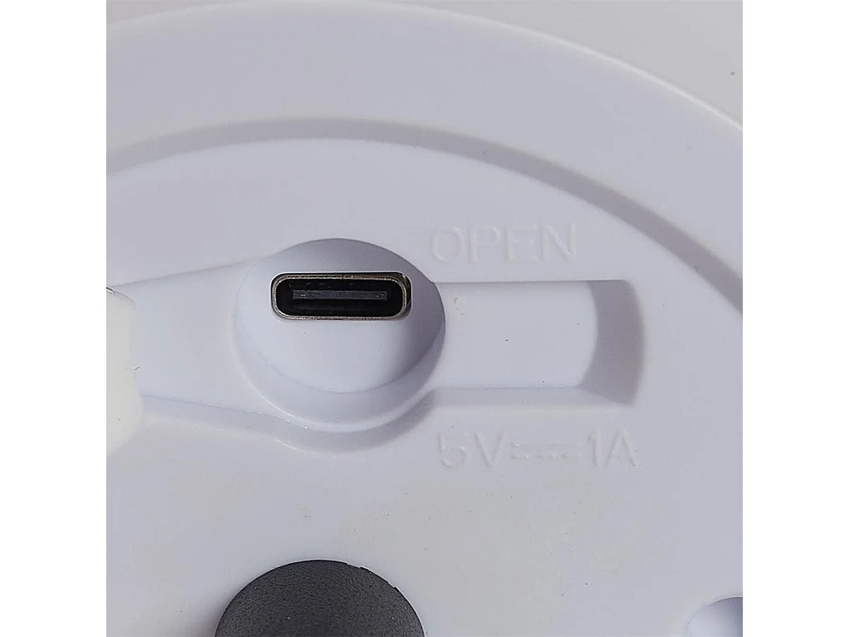 Lampe nomade d'extérieur blanc et noir rechargeable USB avec 3 niveaux éclairage