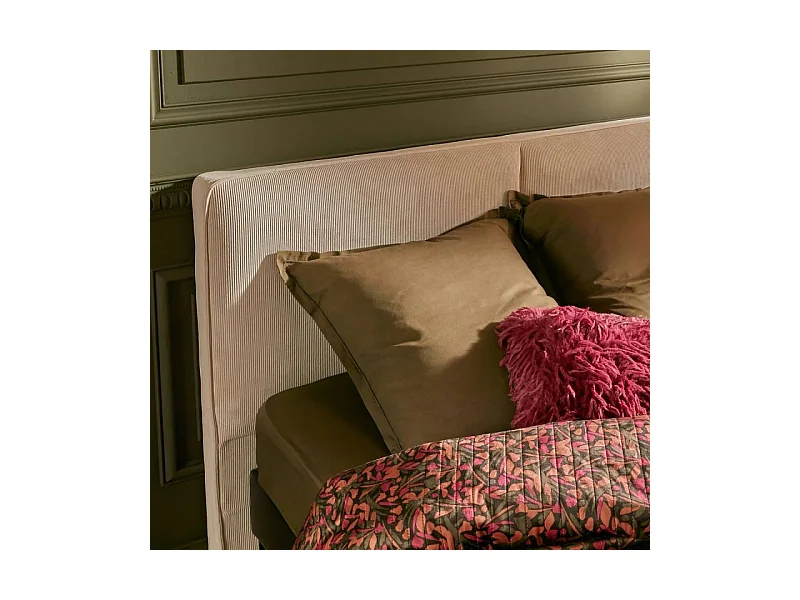 Tête de Lit Effet Velours Côtelé "Wonta" 163cm Argile