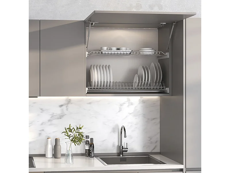 Escurreplatos Suprastar Módulos Altos Gris Acero Aluminio 57x27x9 cm