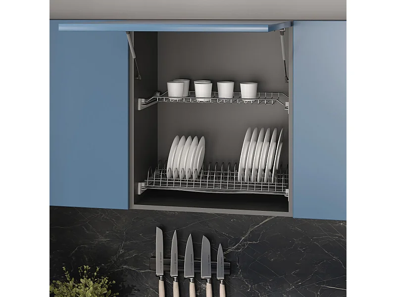 Escurreplatos Suprastar Módulos Altos Gris Acero Aluminio 57x27x9 cm