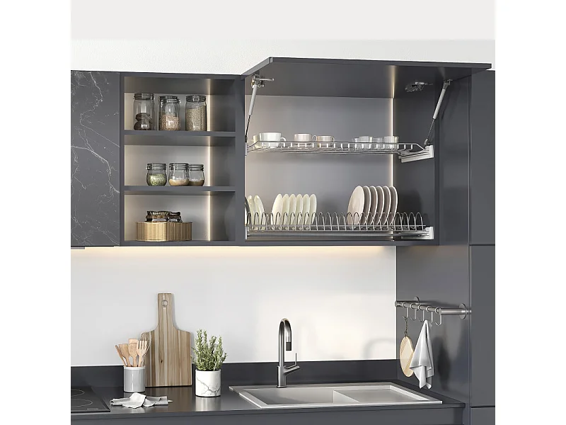 Escurreplatos Suprastar Módulos Altos Gris Acero Aluminio 57x27x9 cm