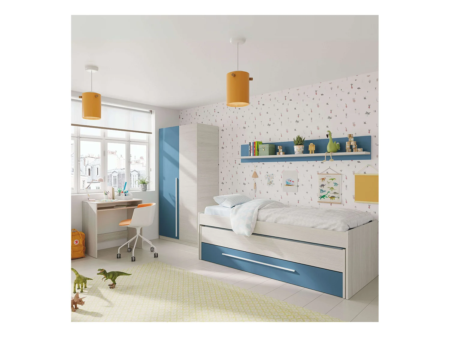 Mesa Centro Blanca Elevable Moderna Kamet 47-58x100x50 cm