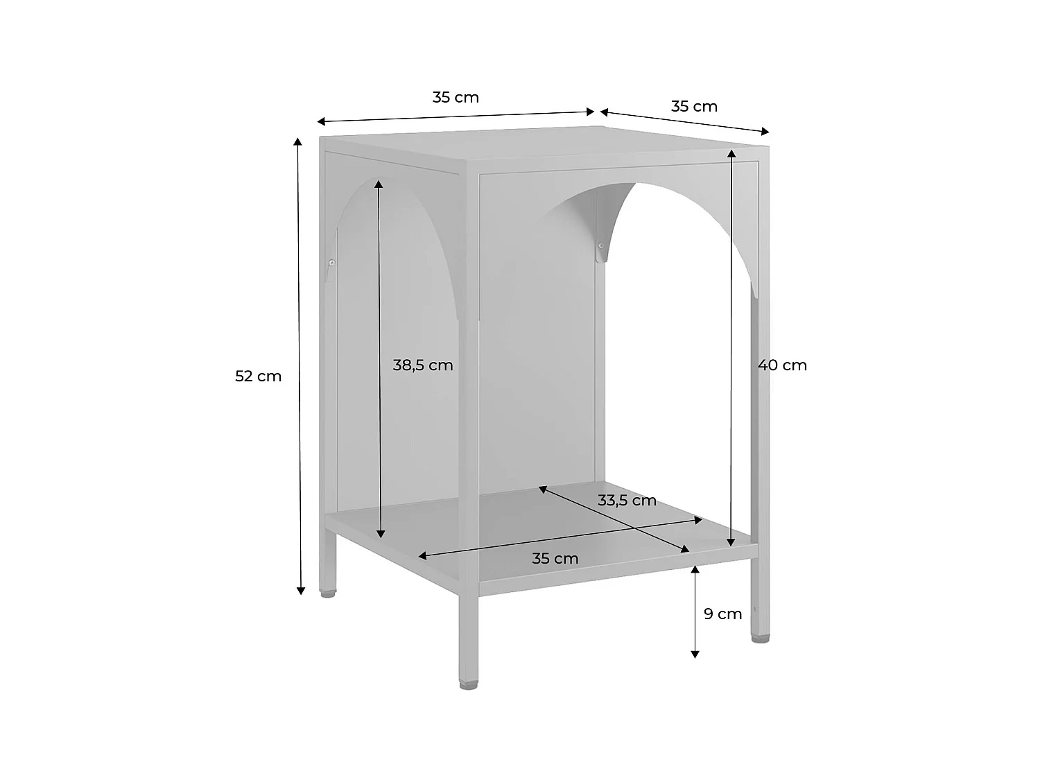 Table de chevet. table d'appoint en acier kaki