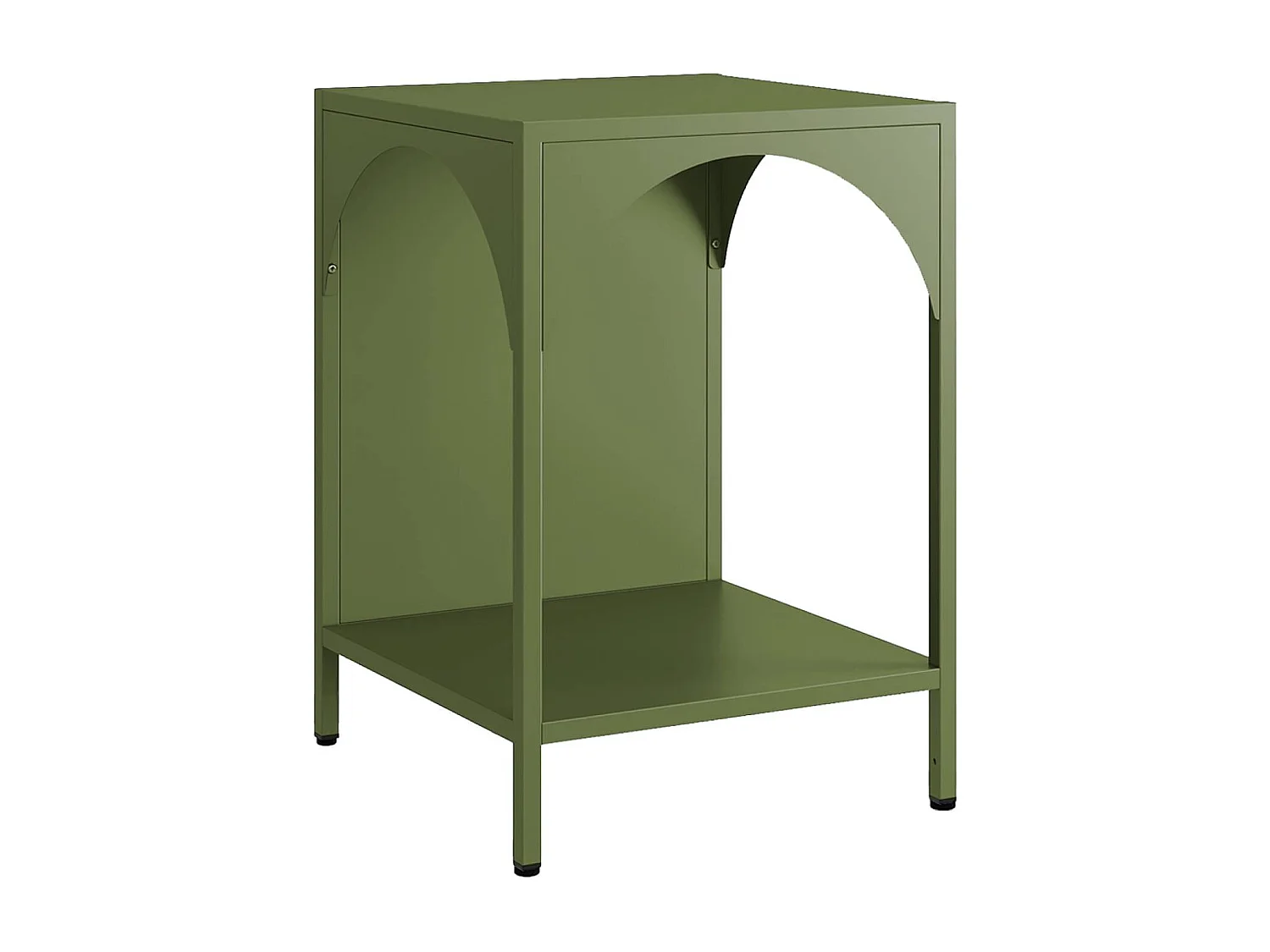 Comodino, tavolino industriale, verde kaki