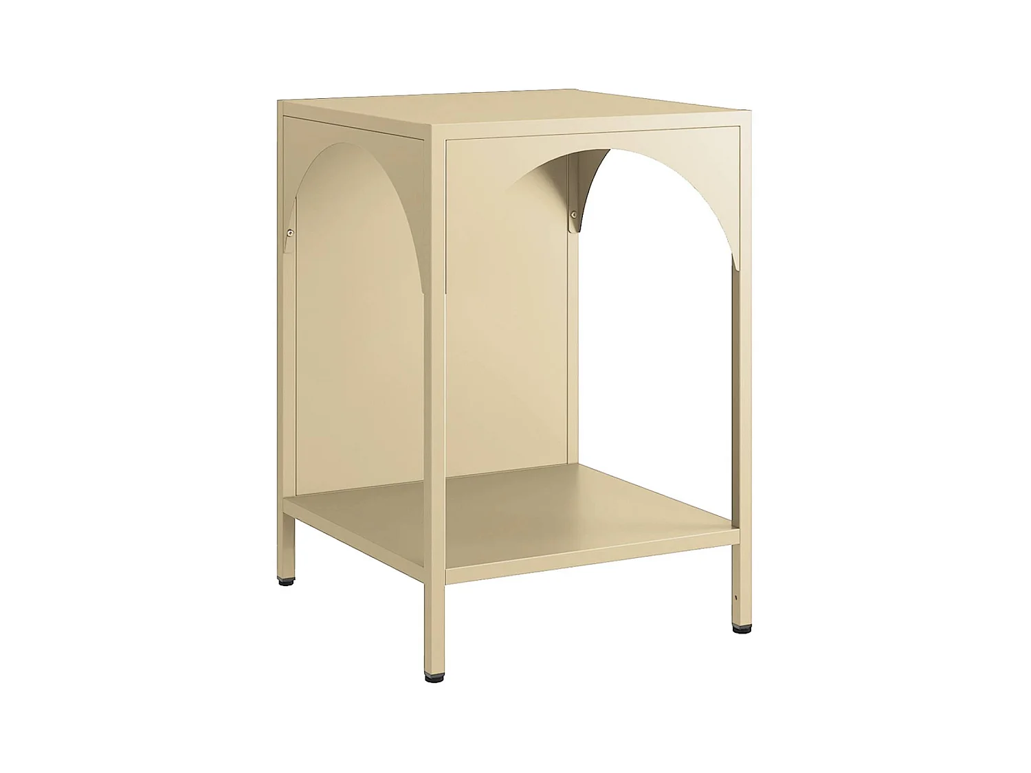 Table de chevet. table d'appoint en acier beige