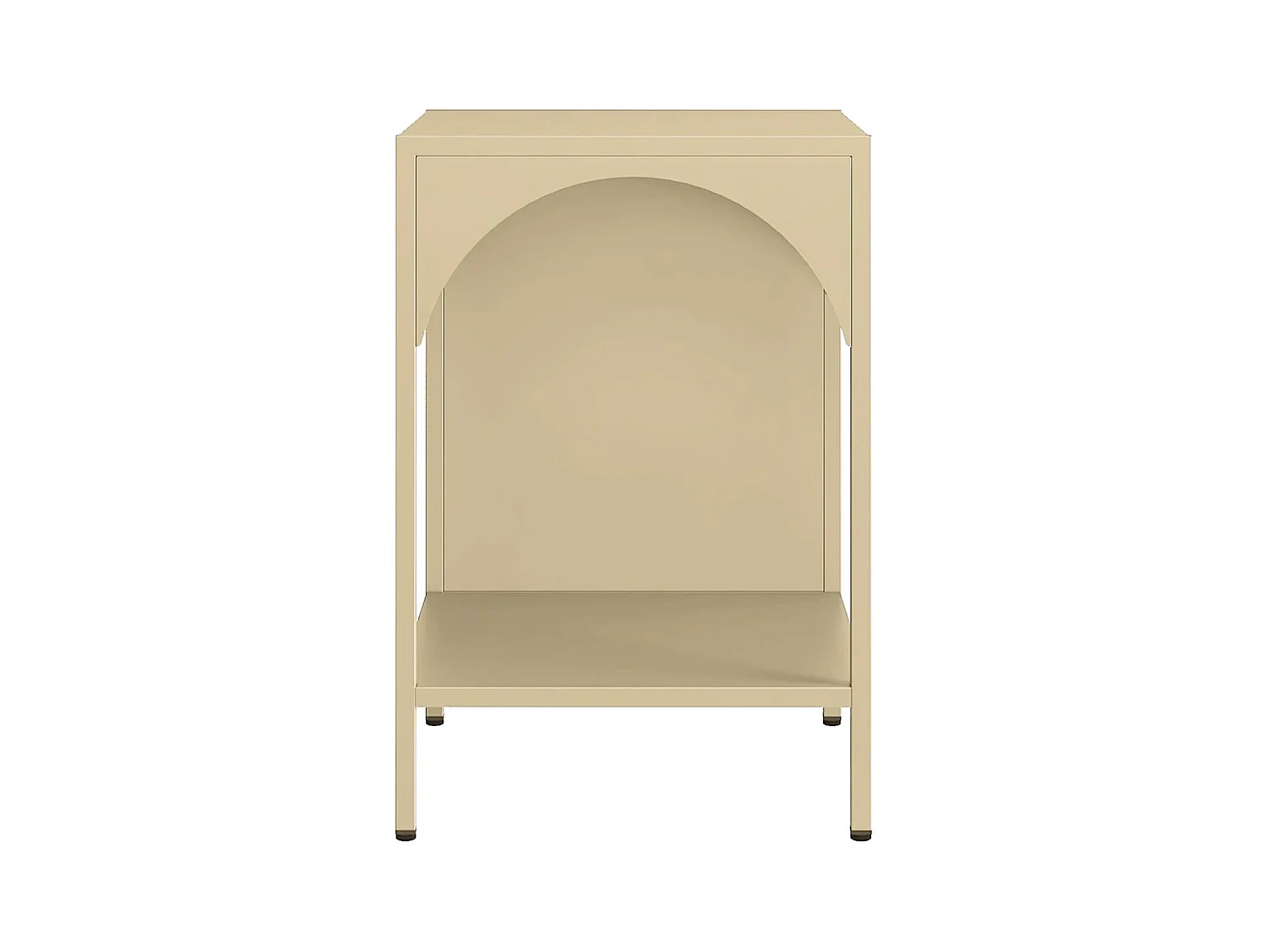 Table de chevet. table d'appoint en acier beige