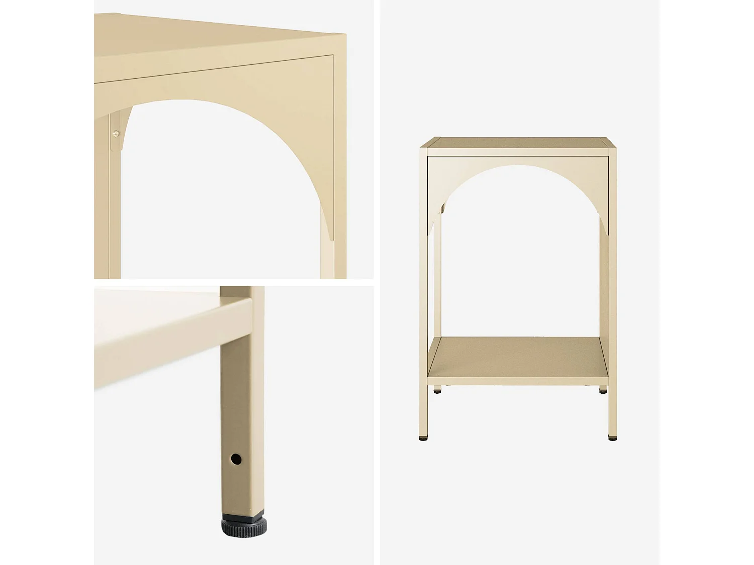 Mesita de noche de estilo industrial beige