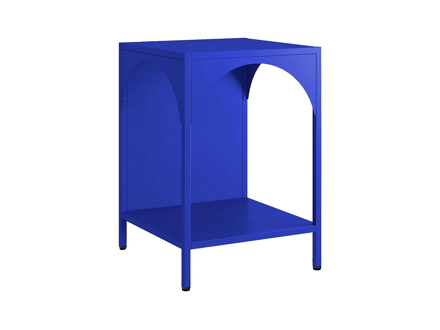 Table de chevet. table d'appoint en acier bleu