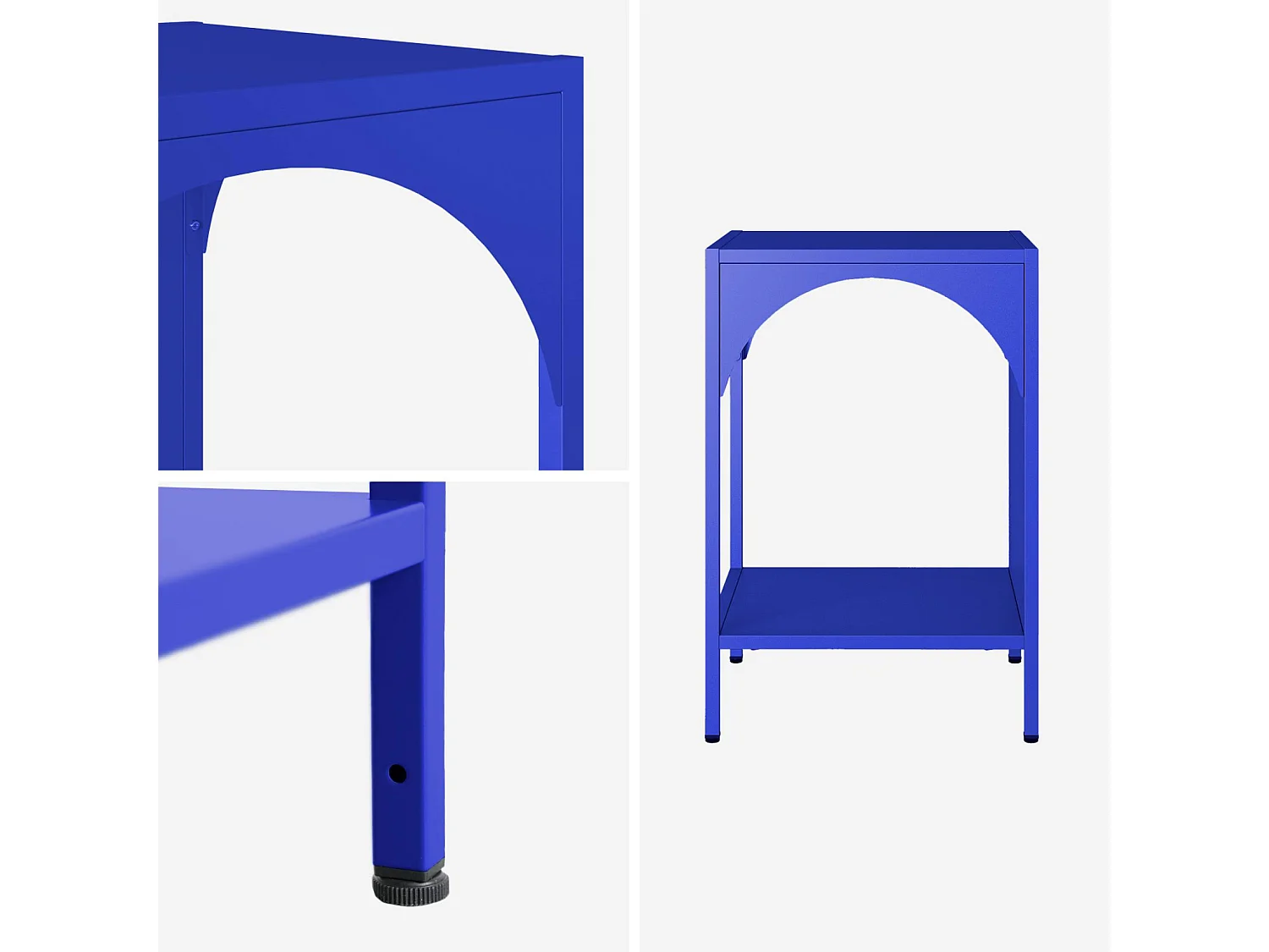 Comodino, tavolino industriale, blu