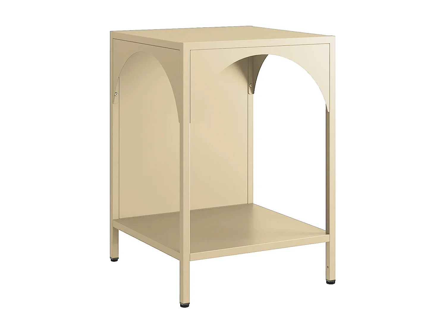 Set 2 comodini, tavolini industriali, beige