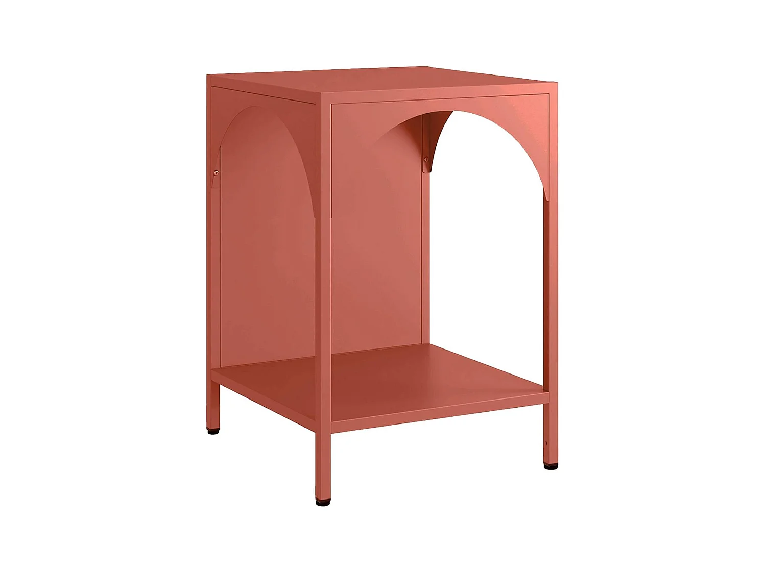 Table de chevet. table d'appoint en acier terracotta