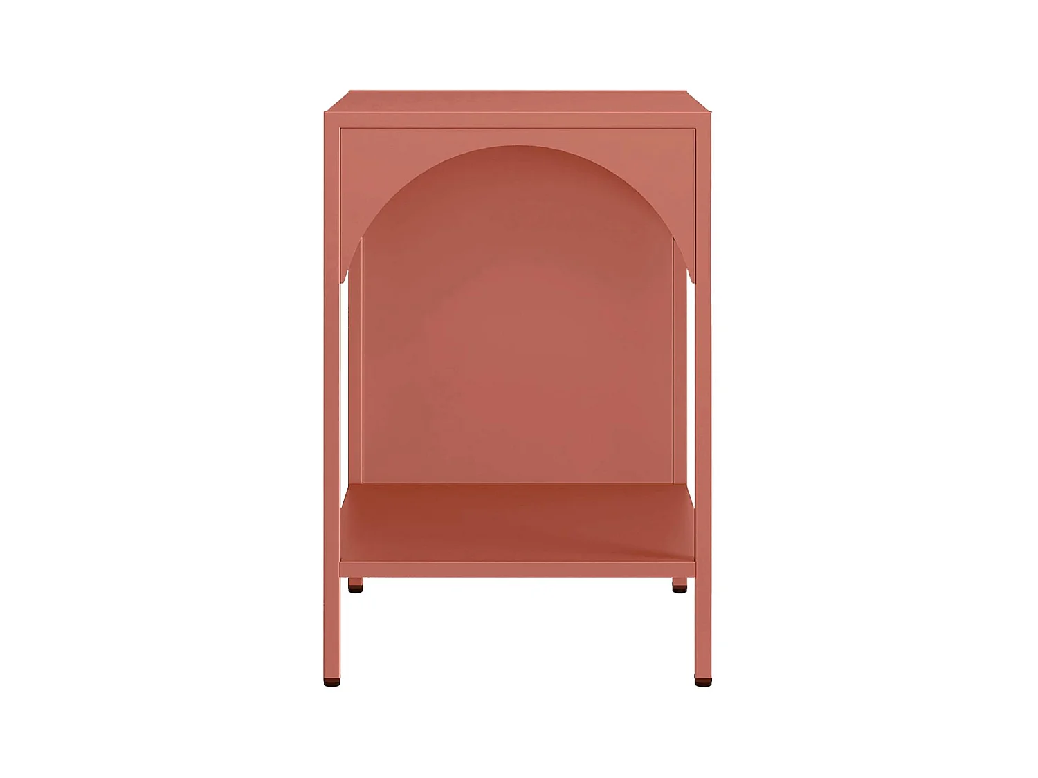 Table de chevet. table d'appoint en acier terracotta