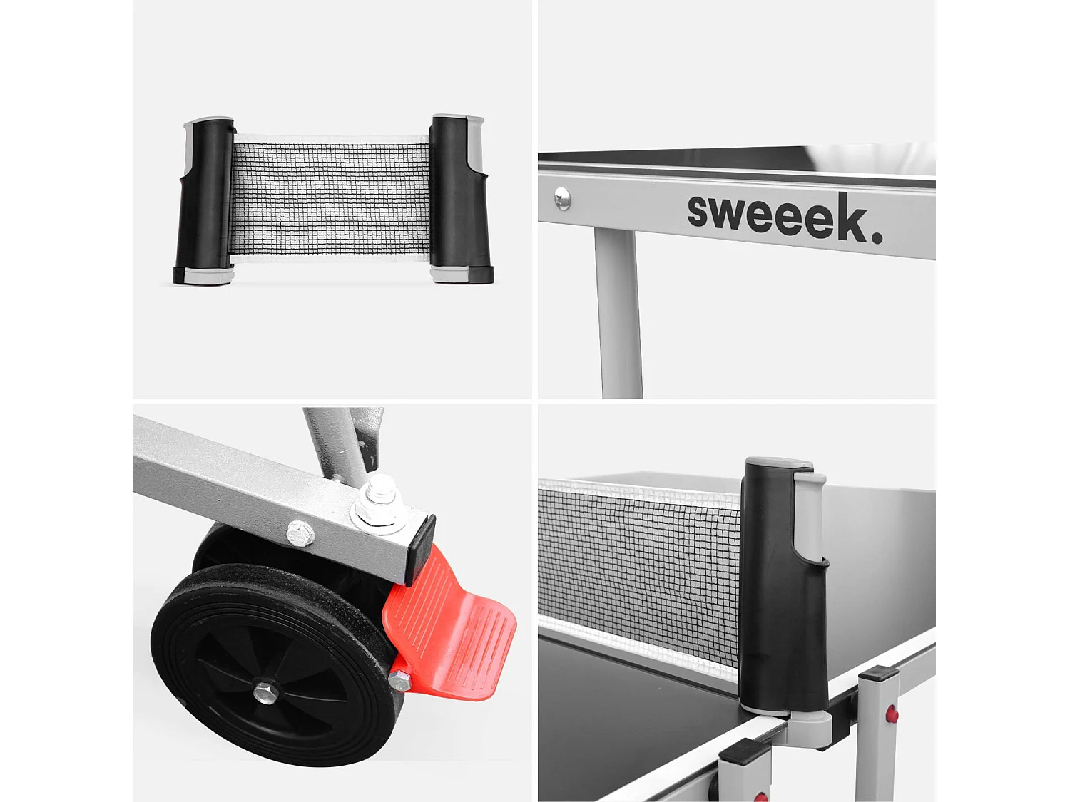 Mesa de ping pong exterior plegable con 2 raquetas y 3 pelotas, 274cm