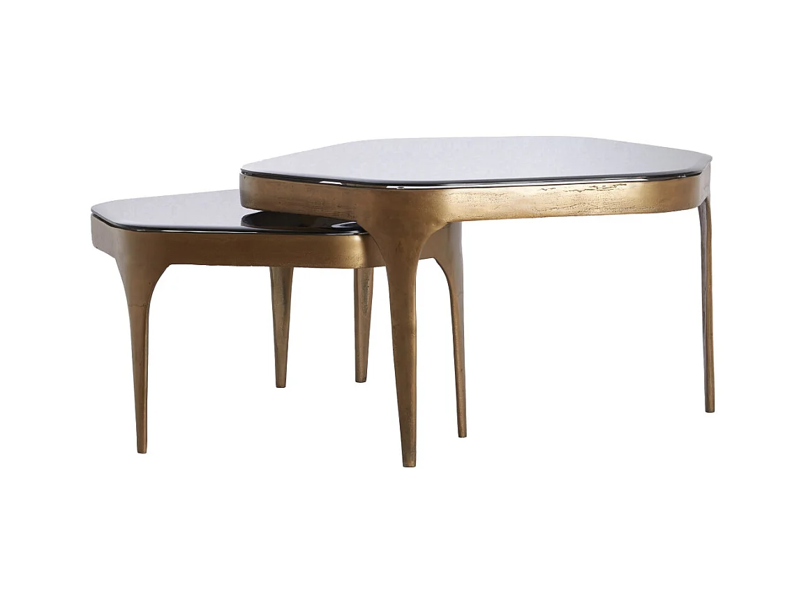 Salontafel AVI - 77x70x42 cm - Grijs - Set van 2