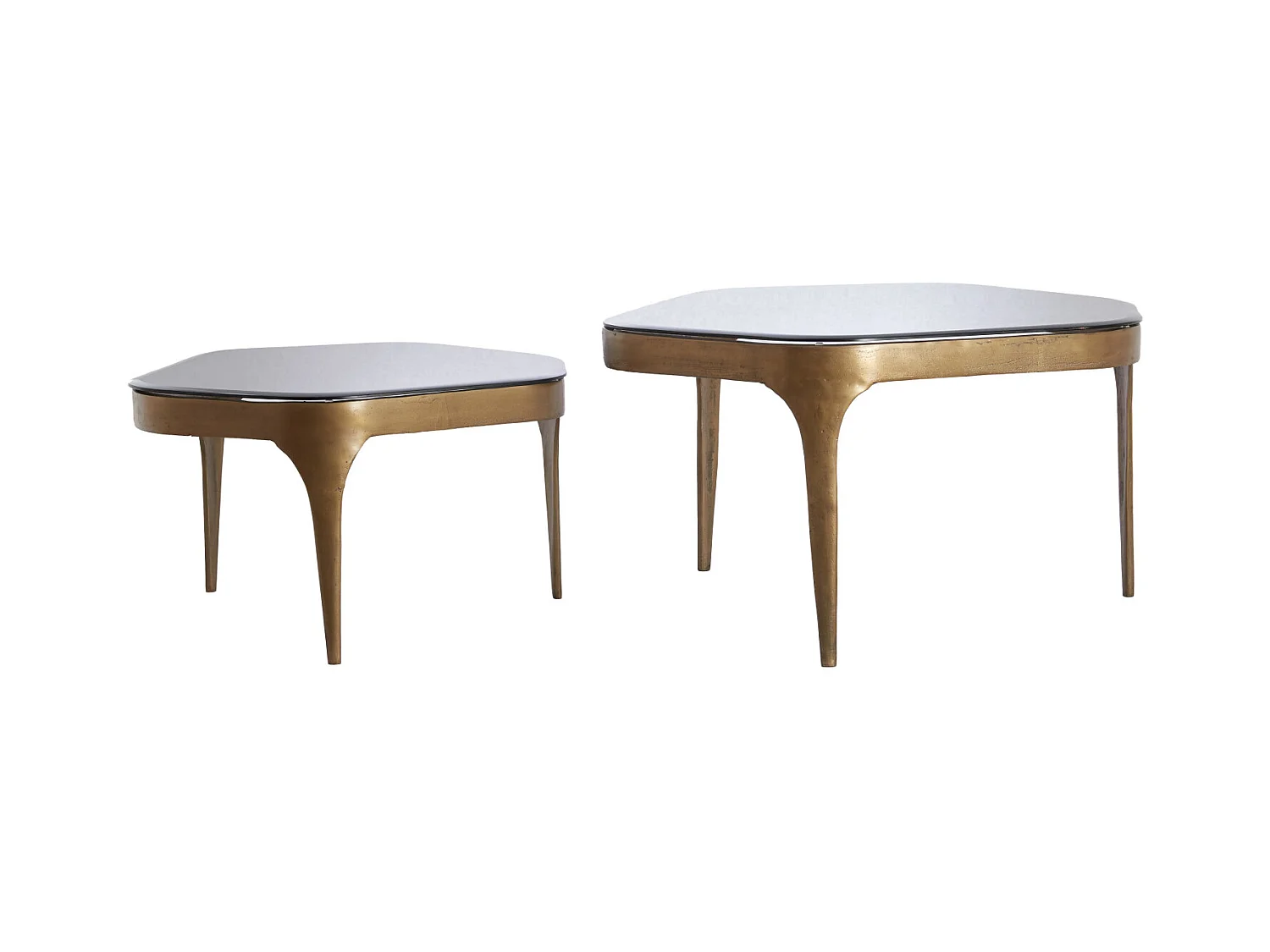 Salontafel AVI - 77x70x42 cm - Grijs - Set van 2