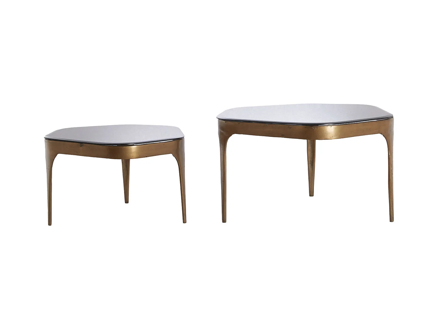 Salontafel AVI - 77x70x42 cm - Grijs - Set van 2