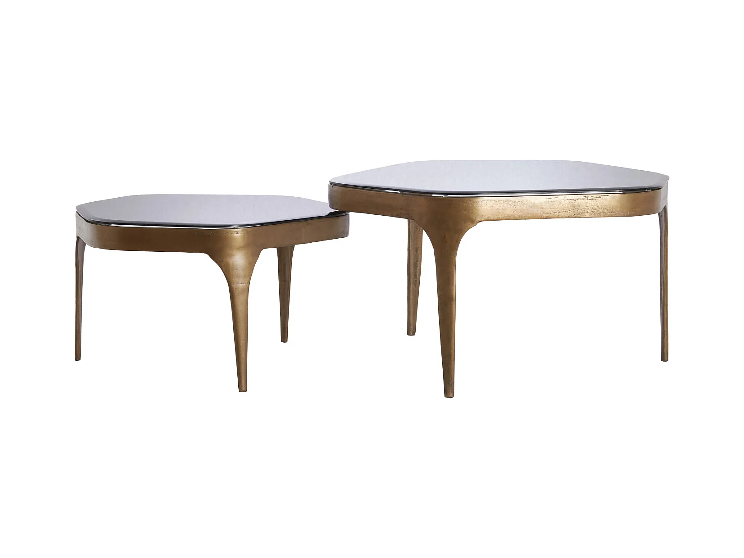 Salontafel AVI - 77x70x42 cm - Grijs - Set van 2