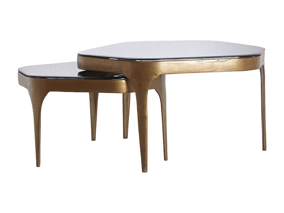 Salontafel AVI - 77x70x42 cm - Grijs - Set van 2