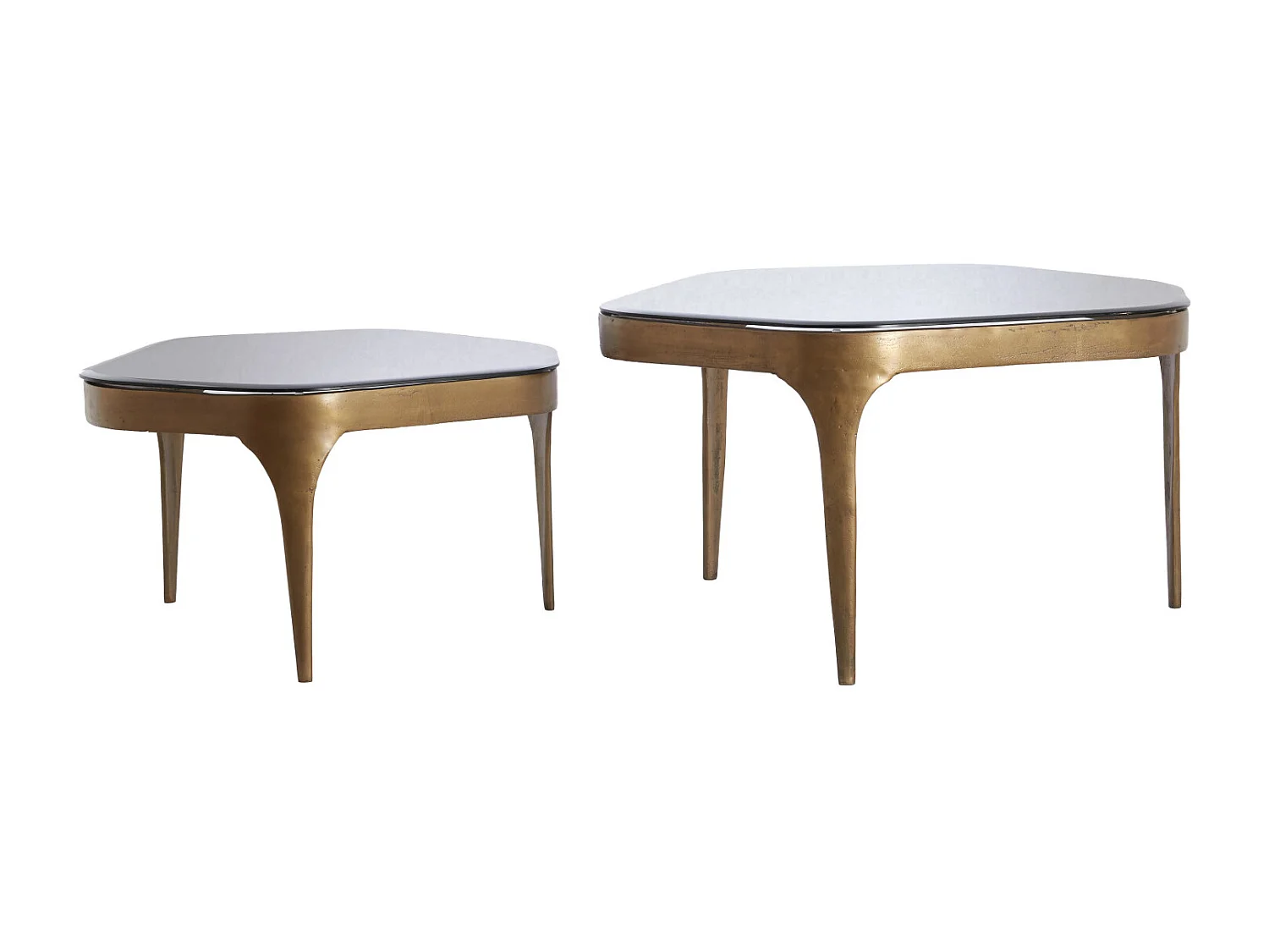 Salontafel AVI - 77x70x42 cm - Grijs - Set van 2