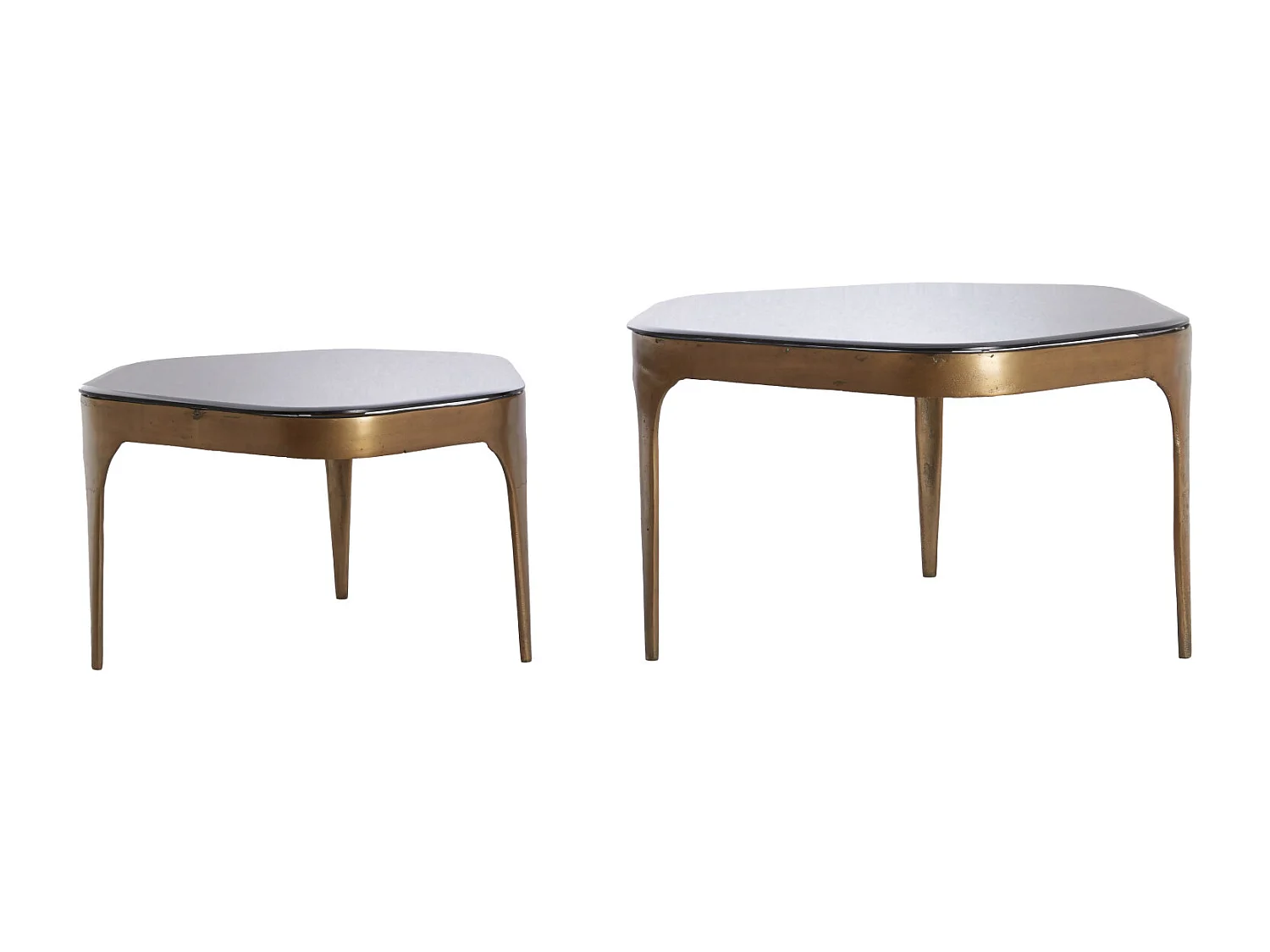 Salontafel AVI - 77x70x42 cm - Grijs - Set van 2