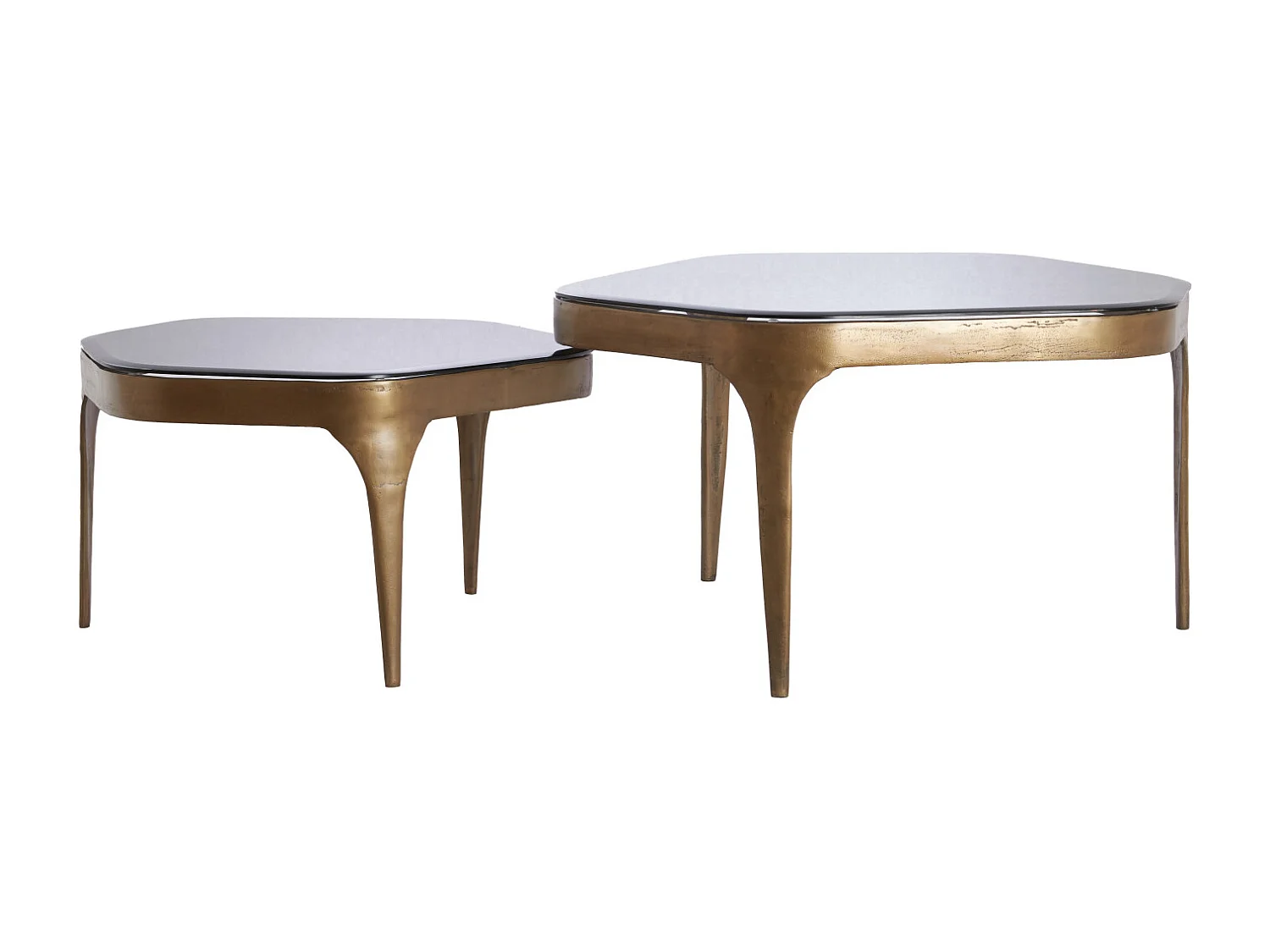 Salontafel AVI - 77x70x42 cm - Grijs - Set van 2