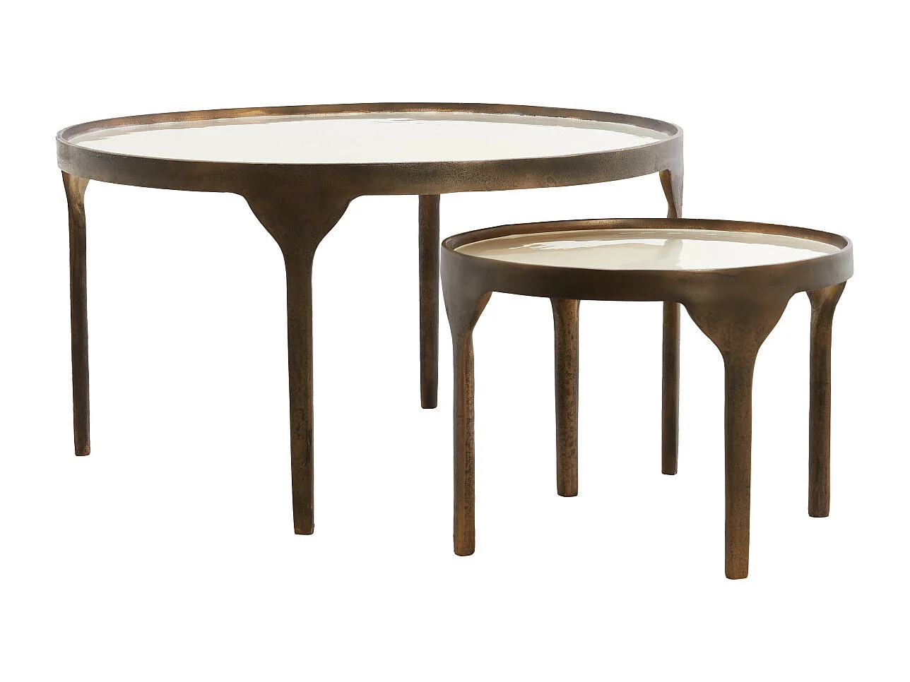 Salontafel ELI - Ø85x42 cm - Wit - Set van 2