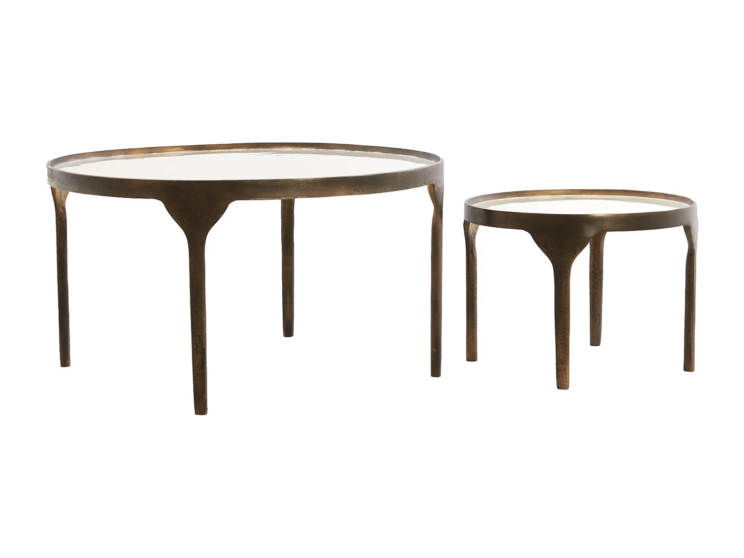 Table basse ELI - Ø85x42 cm - Blanc - Lot de 2