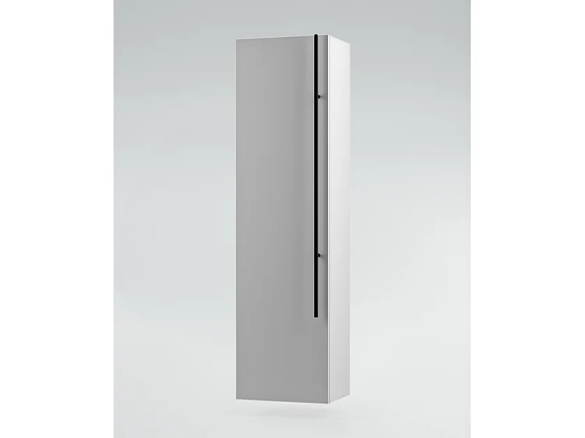 Mobile bagno Top L 140 x P 46 con lavabo in appoggio poro noce cassettiera bianco luce specchio rotondo