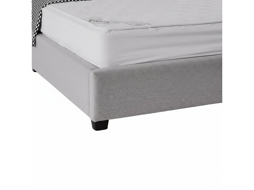 Lit BERGERAC – Tissu Gris – 140x190 cm