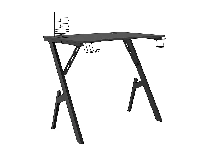 Garden Furniture -  Gamingbureau met Y-vormige poten 90x60x75 cm zwart