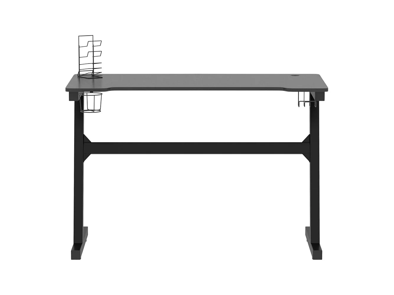 Luc-Jean-Marie  Bureau de jeu à LED en forme de Z noir 110x60x75 cm