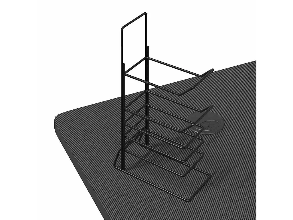 Luc-Jean-Marie  Bureau de jeu à LED en forme de Z noir 110x60x75 cm