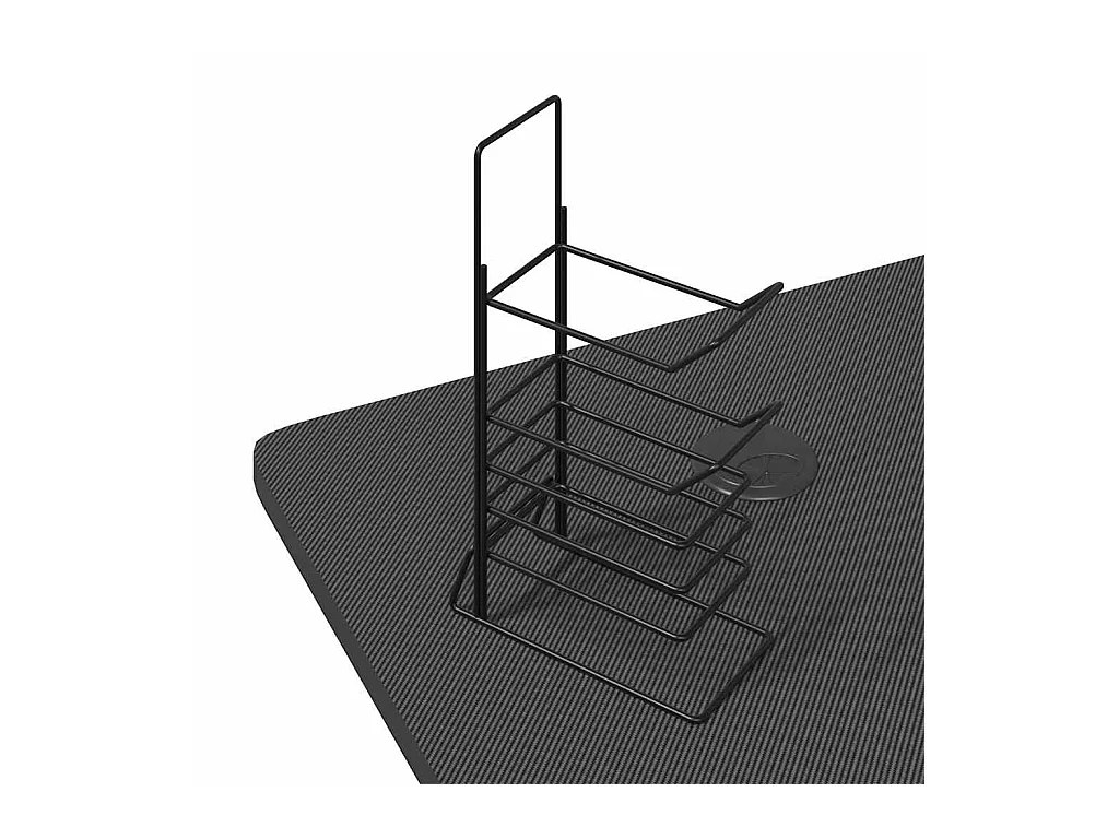 Luc-Jean-Marie  Bureau de jeu à LED en forme de Z noir 110x60x75 cm